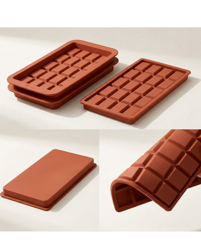 Plumse Silicone Chocolate Bar Molds Terracotta 3 Pack