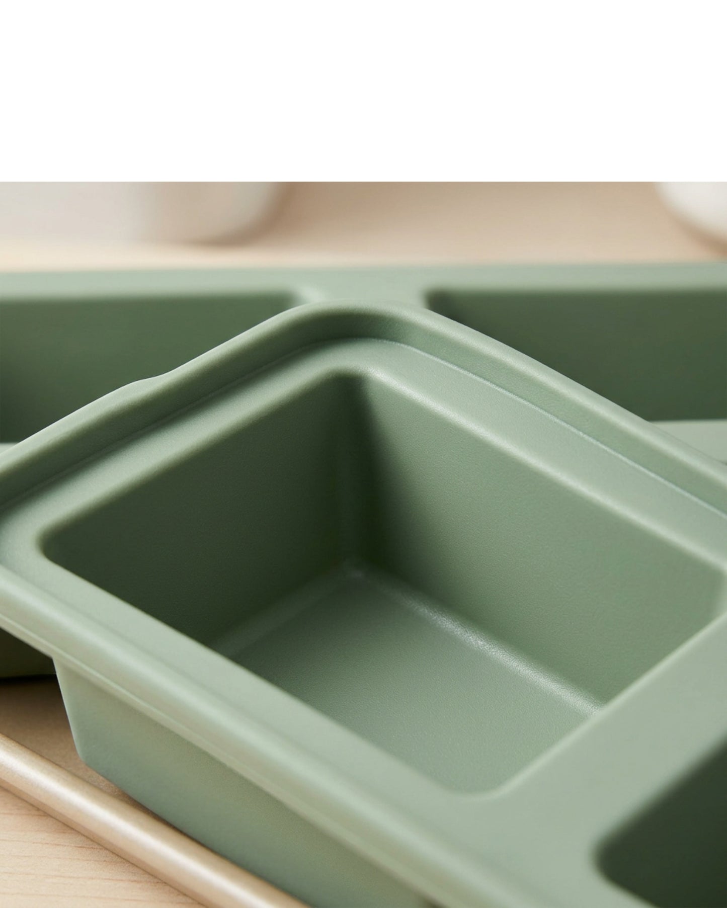 Plumse Silicone Mini Loaf Baking Mold Sage 8 Cavity