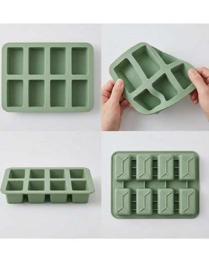 Plumse Silicone Mini Loaf Baking Mold Sage 8 Cavity