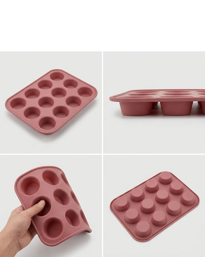 Plumse Silicone Muffin Baking Mold Rose 12 Cavity