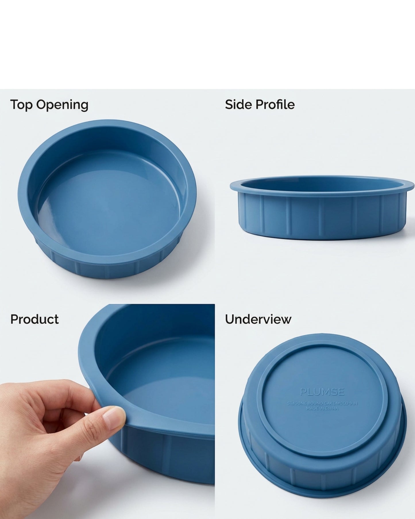 Plumse Silicone Round Cake Mold Blue 9 in